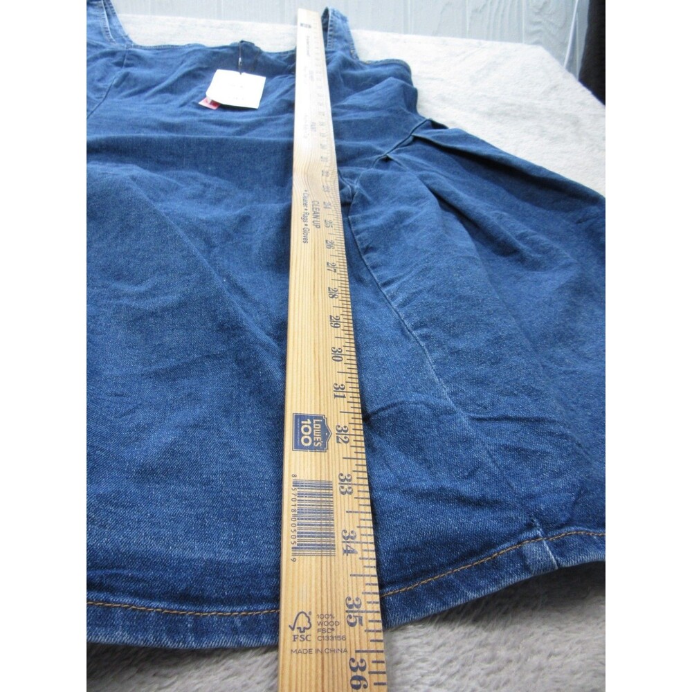 Cider Mini Dress Womens Size. 2XL Blue Denim Sleeveless w/ Back Zipper - Picture 6 of 12